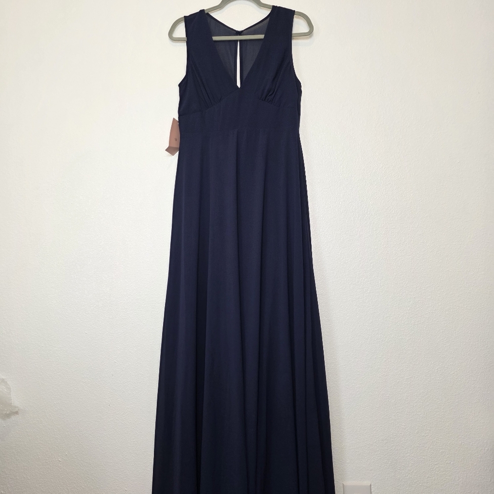 NWT BHLDN Anthropologie Capulet Navy Maxi Dress Size Large - Picture 3 of 10